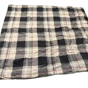 Cuddl Duds Reversible Plaid Full / Queen Bed Comforter Cozy Black Red 90 x 95